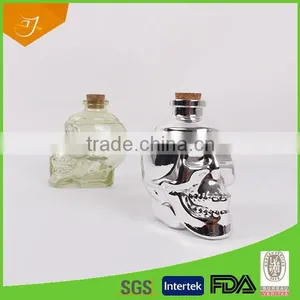New Products China Made Vodka Bottle,Unique Glass Bottle And Cups With Skull Shape Wine Bottle thumbnail-6