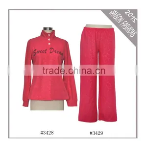 2015 Wholesale Embossed Polar Fleece Teknur Home Wear Set for Lady thumbnail-1