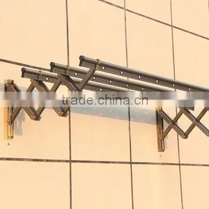Folding Stainless Steel Push Pull Metal Hanger Rack thumbnail-3