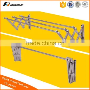 Stainless Steel Push-pull Wall Mounted Folding Clothes Drying Rack thumbnail-2