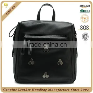 Guangzhou Fiedle Leather Bag Manufacturer OEM Durable Real Natural Stylish Leather Backpack With Handle on the Top thumbnail-4