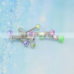 Magnetic Tongue Piercing Jewelry With Stainless Steel Barbell and Acrylic Balls Fashion Tongue Rings thumbnail-2
