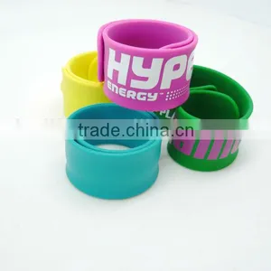 SILICONE SLAP WRIST BRACELET BAND WRAP TOY RUBBER TOY KIDS WRAP SNAP WORD Printing thumbnail-1