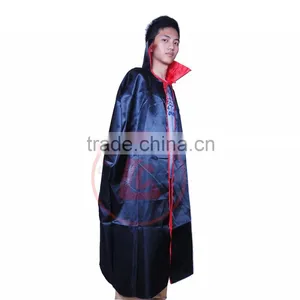 Halloween Party Sexy Long Black Cape Satin Cape Vampire Cape for Party thumbnail-4