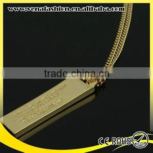 Deboss Letters Stand Young Long Pendant Necklaces for Girls thumbnail-5