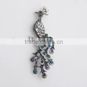 New Arrival Larger Peacock Inlay Rhinestone Display Special Design Fashion Brooches thumbnail-2