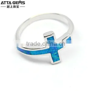 Synthetic Opal Gemstones Ring 925 Silver Ring Fashion thumbnail-4