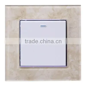 1 Gang Turn on off Button Switch With Crystal Pattern Face thumbnail-1