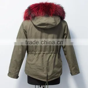 Pc008 New Arrival Women Fur Trim Parka Jackt thumbnail-4
