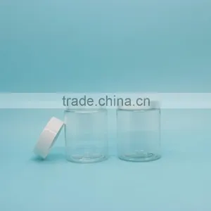 Manufacturer Sale High Quality Empty Custom Clear Plastic Jar With White Cap thumbnail-3