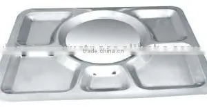 Stainless Steel Oriental Mess Tray / 6 Compartment Tray thumbnail-1