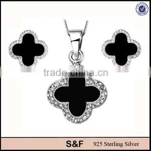 Black 925 Sterling Silver Jewelry Set, 2015 Latest Jewellery thumbnail-1