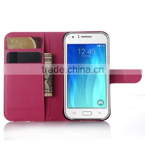 High Quality Leather Holster Card Wallet Folio Stand Flip Case Cover for Samsung GALAXY J1 ACE thumbnail-3