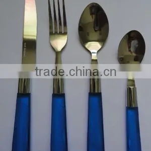 Hot Sales Colourful Handle Stainless Steel Tableware Sets thumbnail-1