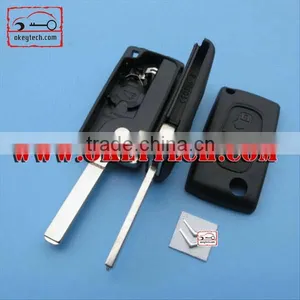 OkeyTech Citroen 307 2 Buttons Flip Key Case Without Groove Blade for Citroen Remote Key Shell for Citroen thumbnail-1