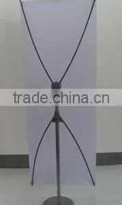 Silver Aluminum Economic x Stand System With Round Base thumbnail-2