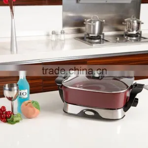 Multi Cooker With Adjustable Thermostat 12*12 Inches Square Non-stick Coating Electric Skillet Fry Pan thumbnail-3