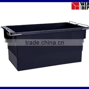 N-7440/350B - Stack Nest Black Plastic Container With Bars thumbnail-1