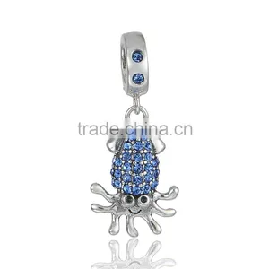 2016 Fashion Inkfish Sea Animal Pendants With Blue Rhinestones thumbnail-1