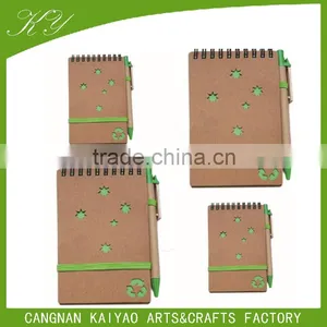 Eco Friendly Kraft Cover Spiral Bound Notebook and Pen thumbnail-2