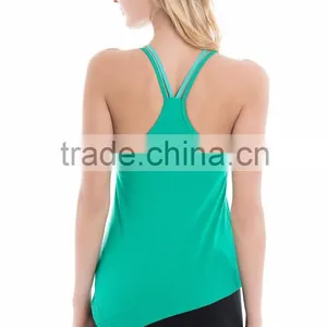 2016 New Arrival Women Fitness Activewear Custom Design Workout Singlet Dry Fit Vest Top thumbnail-3