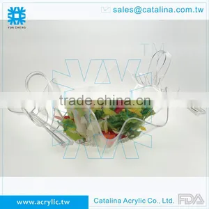 Handmade Art Acrylic Plastic Clear Cake Fruit Salad Bowl thumbnail-6