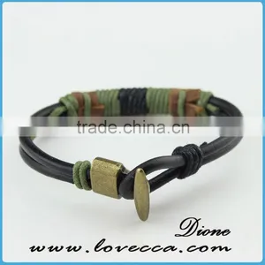 Fashion Jewelry Wholesale !!! Unisex Charm Genuine Leather Bracelet thumbnail-4