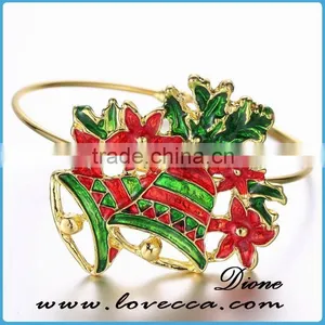 2016 New Hot Items Girl Gift Jewelry Bracelet Colorful Christmas Jingle Bell Bracelet With Flower Art thumbnail-2
