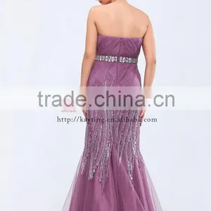 Distinctive Off Shoulder Prom Dress Mermaid Style Beaded 2014 New Model Evening Dress thumbnail-3