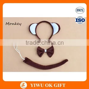 Black Color Cat Ears Headband With Bow Tie And Tail For Party Decoration Favor Bow Tie Set thumbnail-3