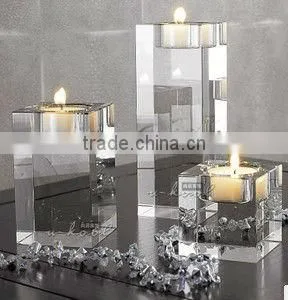Square Transparent Wedding Glass Crystal Candelabras thumbnail-1