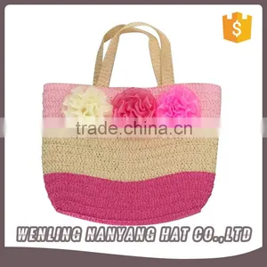 Multiform Color 3 Flowers Above Hawaii Beach Style Girl Woven Handbag thumbnail-1