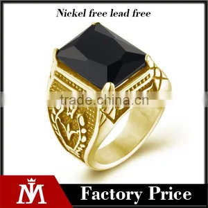 18kgold Plated Red Black Crystla&rhinestone Ring thumbnail-1
