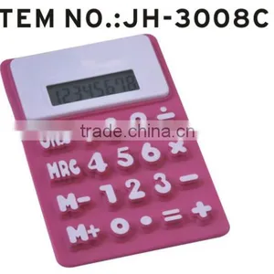 8 Digit Foldable Pocket Calculator Silicone Solar Calculator With Custom Logo thumbnail-3