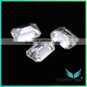China Factory Manufacturing Gemstone 10x8mm Emerald Cut Moissanite Band thumbnail-3