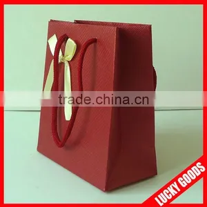 Drawstring Handle Wine Red Classic Ribbon Tie Gift Bags Wholesale thumbnail-3