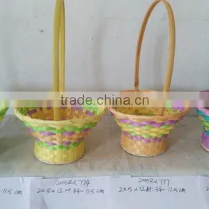 Easter/Spring Bamboo Basket With Varied Colors thumbnail-1
