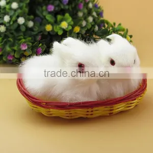 Cute Unstuffed Plush Zoo Animal Rabbit Toys for Christmas thumbnail-4