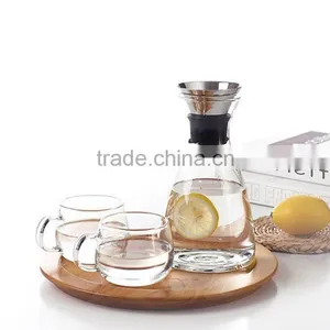 Glass Drip-free Carafe With Stainless Steel Silicone Flip-top Lid, Hot and Cold Water Pitcher, Tea/Coffee Maker thumbnail-6