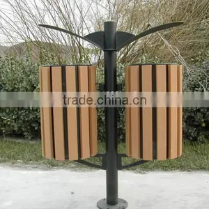 2016 Hot Selling Type !! Good Quality and Environmental Wooden Plastic Steel Recycling Garden Dustbin thumbnail-2