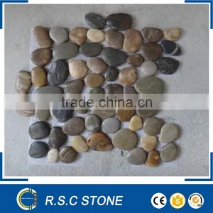 Mixed Colour Pebbles/pebble Meshed Tile/cobble thumbnail-1