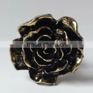 Bulk Vintage Rose Flower Metal Alloy Napkin Ring thumbnail-1