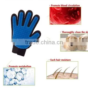 Pet Grooming Dogs Cats Bath Silicone True Touch Deshedding Glove thumbnail-4