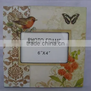 Beautiful Paper Printing Wooden Photo Frame 4x6'' Opening With Birds and Flower Desgin thumbnail-5