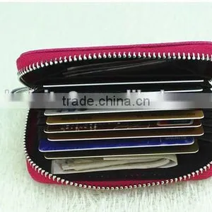 Cy278 Genuine Leather Women Card Holder Wallets High Quality Female Pillow Purse Fashion Organ Zipper Credit Card Holders thumbnail-3