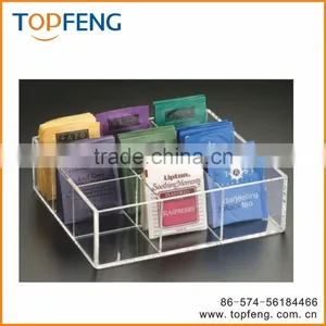 Arcylic Teabag Box With 6 Compact, 6 Compact Tea Bag Box,arcylic Teabag Storage Box,teabag Holder thumbnail-2