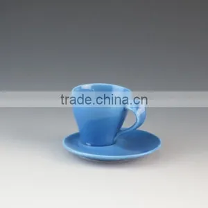 100 ml Porcelain Cup and Saucer Glazed Microwave Safety thumbnail-2