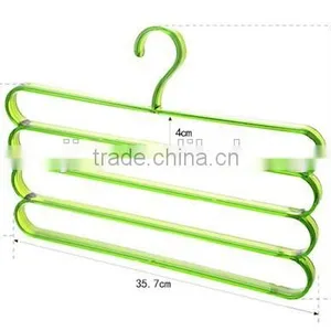 Fashion Colorful 4Layer Plastic Trousers Hanger Towel Hanger Clothes Hanger thumbnail-2