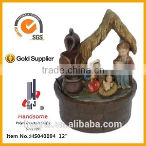 10 Inch New Design Holy Family Resin Small Decorative Indoor Water Fountain thumbnail-2