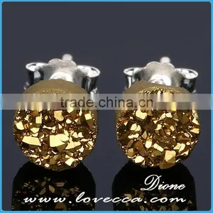 Earrings Women Jewelry 925 Sterling Silver Earrings With Agate Druzy thumbnail-6
